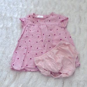 Baby girl dress with matching rompers size 3-6 months.